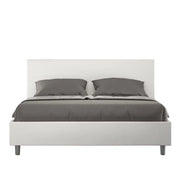 Letto matrimoniale con rete imbottito 160x190 similpelle bianco Adele