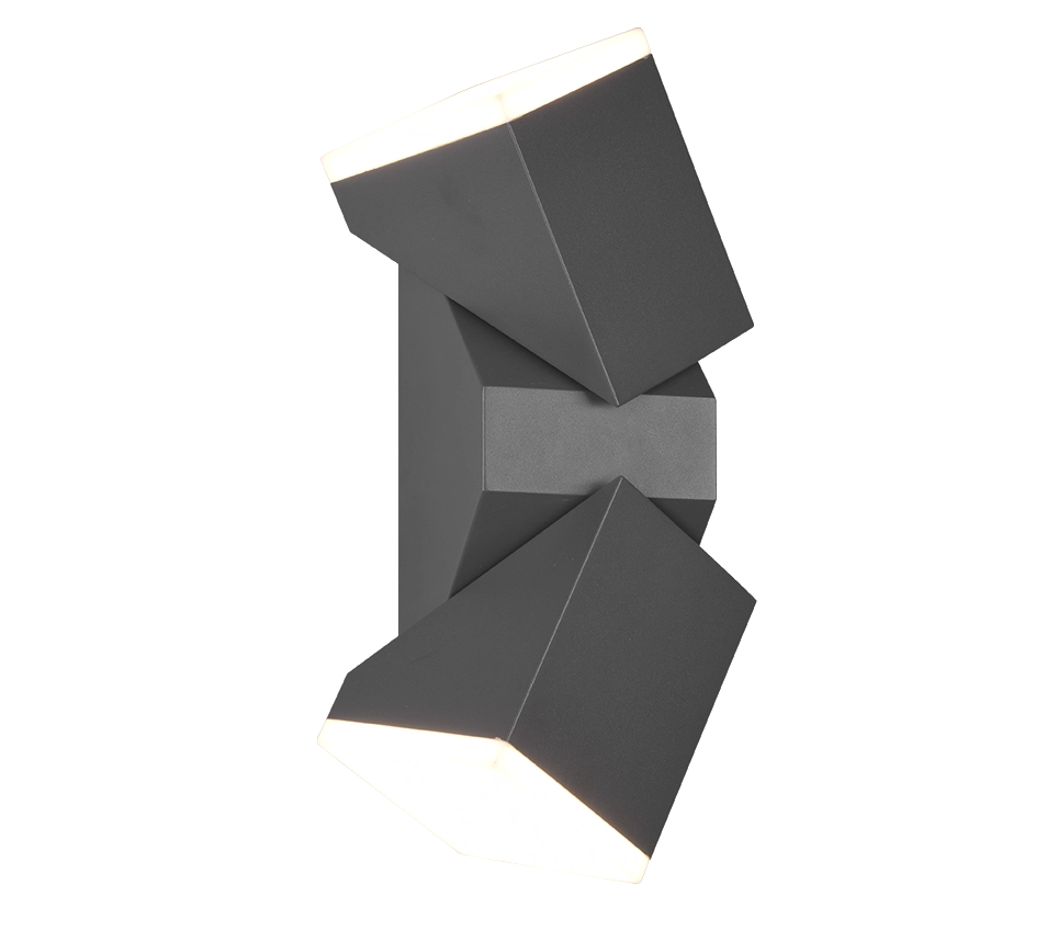 Applique da esterno LED 2 luci, alluminio, antracite, 9x28x10,6 cm, Avon
