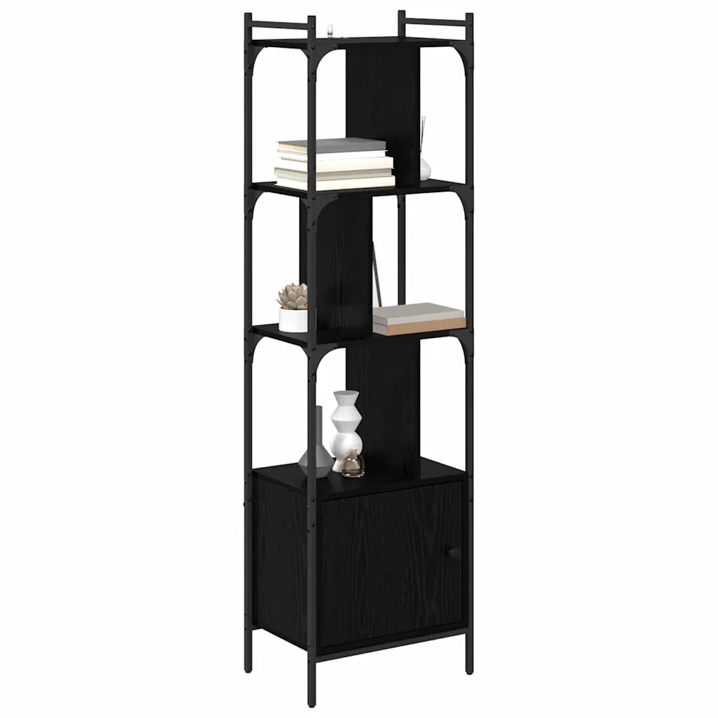 Libreria-Scaffale per Libri-Mobile di Stoccaggio Rovere Nero 44,5 x 30 x 154,5 cm Legno multistrato
