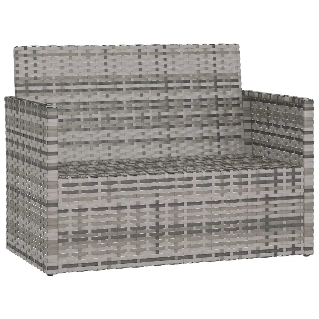 Panca da Giardino con Cuscini-Sgabello-Panca da esterno Grigia 105 cm in Polyrattan