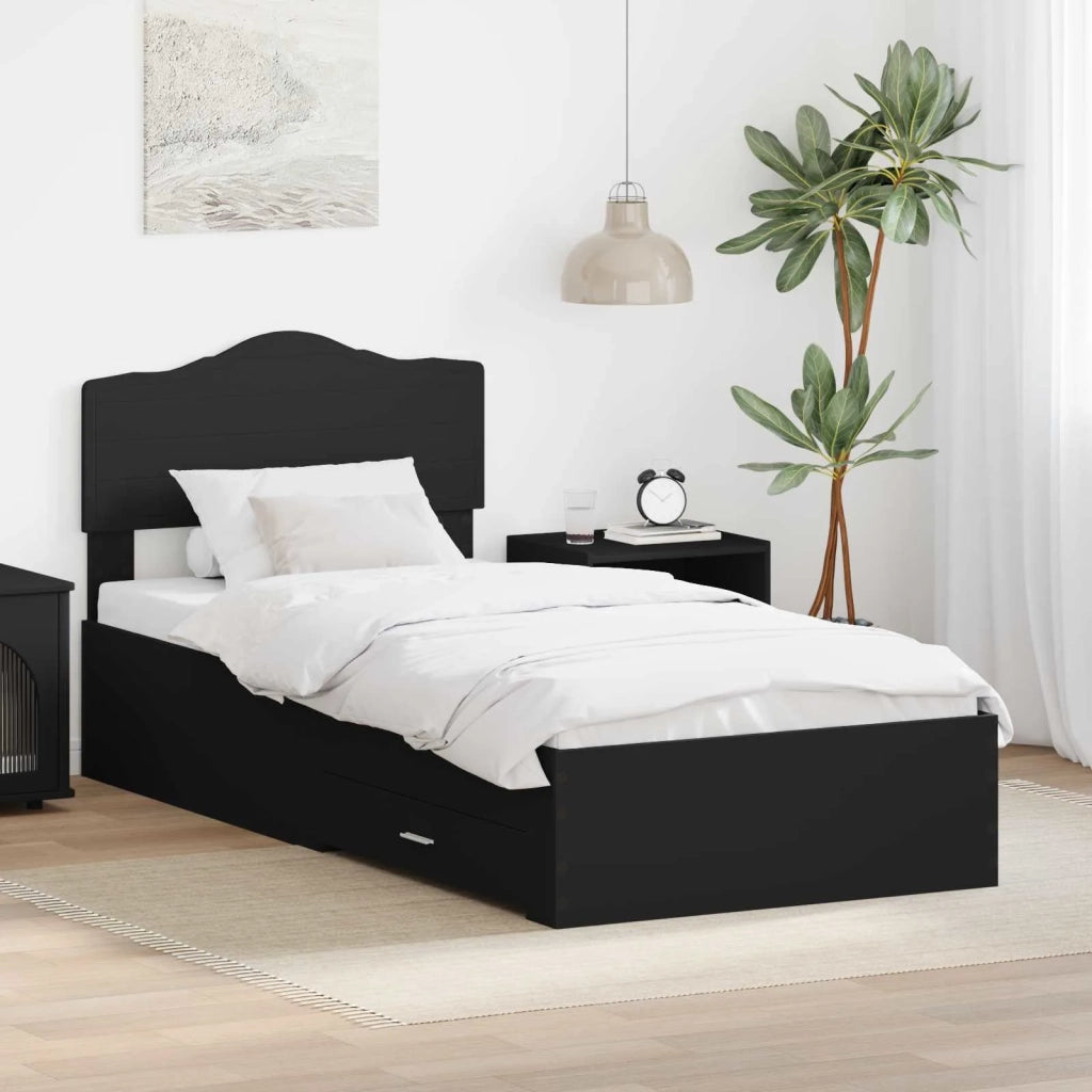 Struttura del letto Nero 70 x 190 cm Legno multistrato 3413257