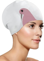 Badmuts unisex per adulti con capelli lunghi - cappello da bagno siliconizzato per uomini e donne