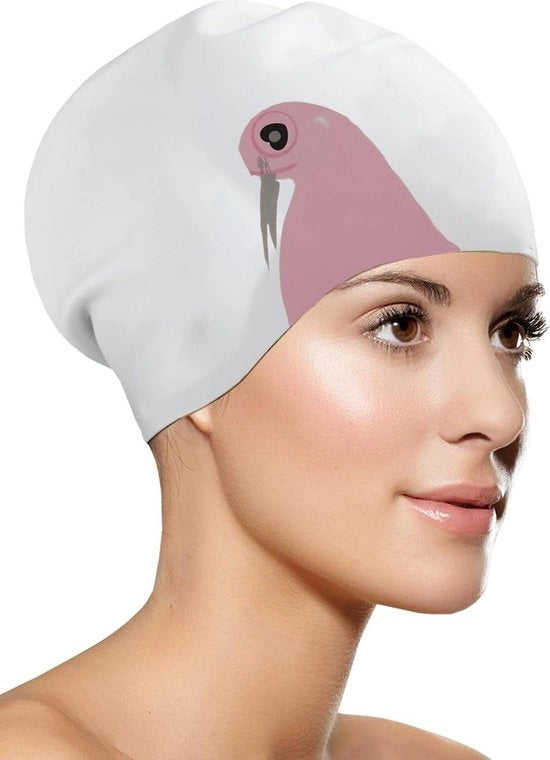 Badmuts unisex per adulti con capelli lunghi - cappello da bagno siliconizzato per uomini e donne