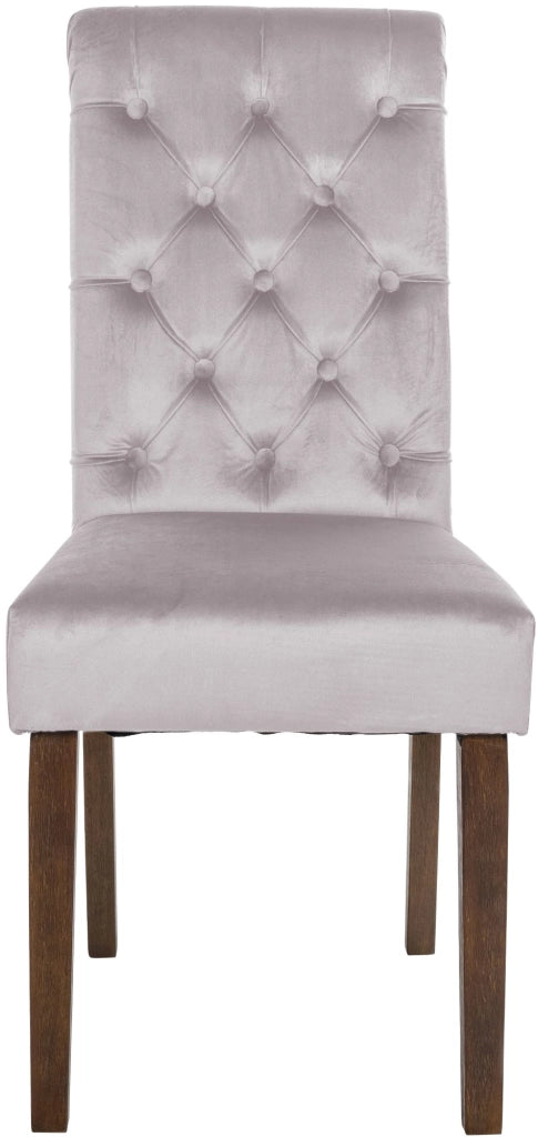 Sedia da cucina Lisburn design Chesterfield grigio,Velluto