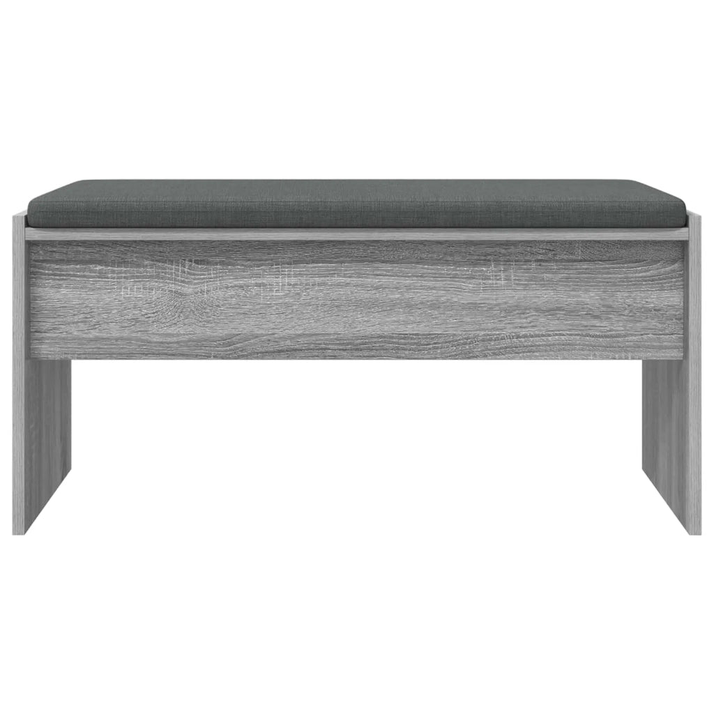 Panca per ingresso con cuscino Grigio Sonoma 83 x 38 x 40 cm