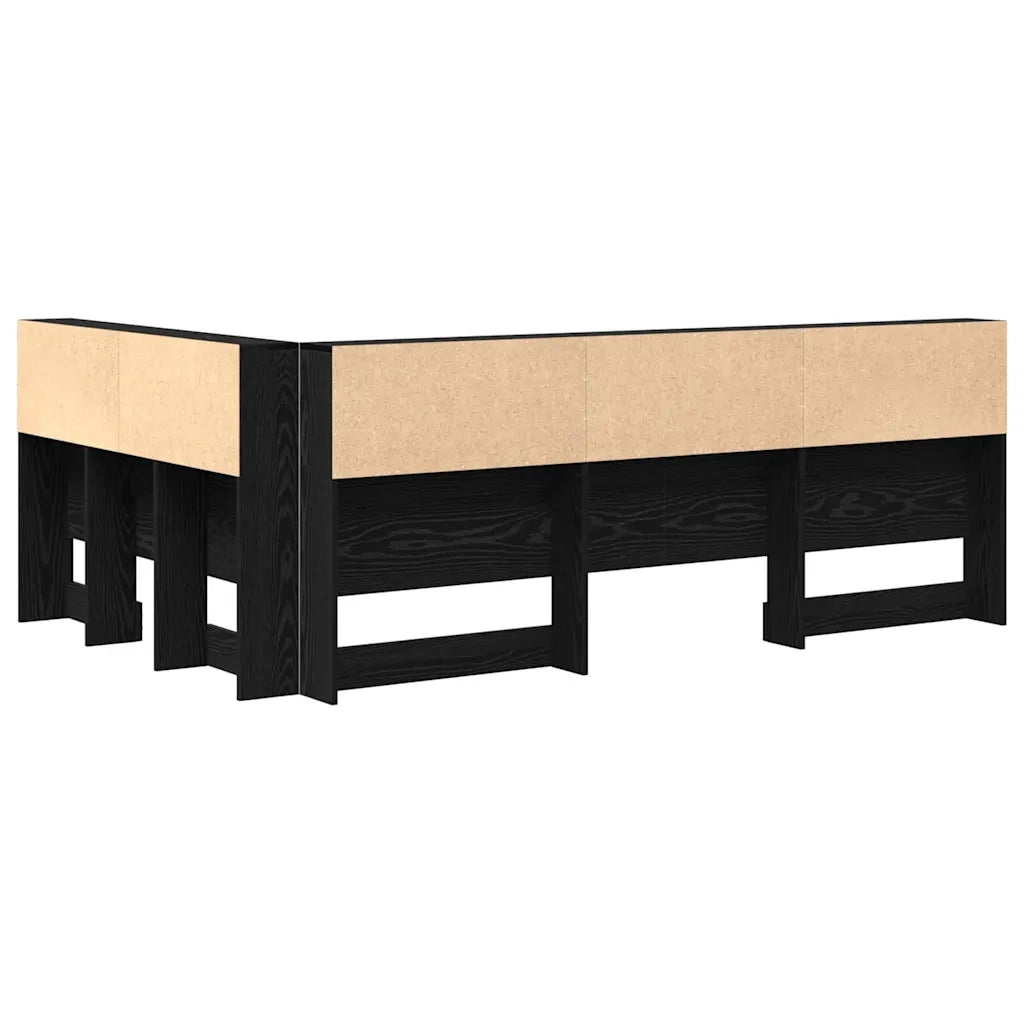vidaXL Testata contenitore Rovere nero 120 cm Legno multistrato