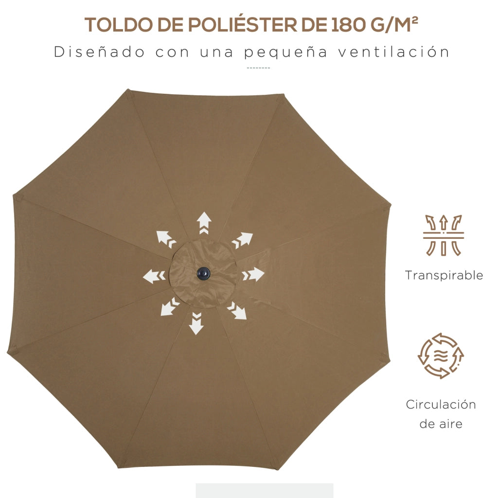 Ombrellone da Giardino con Manovella Inclinabile ¨C Xylo ¨C ?300 cm Marrone