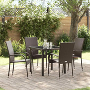 Set da Pranzo per Giardino 5 pcs Marrone