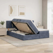 Letto con Contenitore con testiera 2 pz Grigio Scuro 3458938