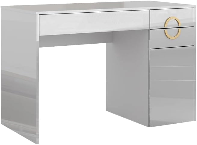 Vicco Tavolo da toeletta Adela, Bianco, 115 cm con 3 cassetti, Funziona anche come postazione di lavoro elegante