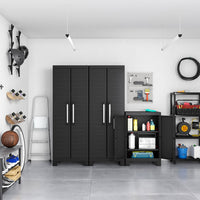 Armadio in Resina 2 Ripiani 65x45x97 cm Keter Detroit Basso Nero