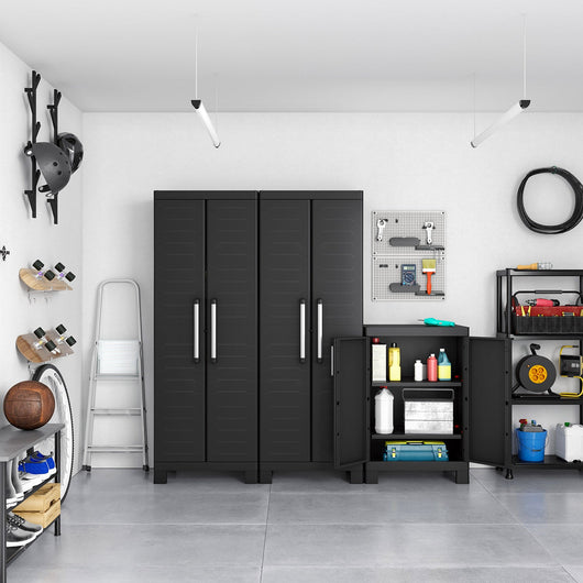 Armadio in Resina 2 Ripiani 65x45x97 cm Keter Detroit Basso Nero