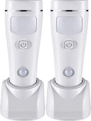 Due pezzi di lampada LED 4 in 1 – ricaricabile – con sensore di movimento – luce notturna – automatico in caso di black-out – per uso domestico e protezione da uragani – bianca