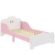 Letto Montessori per Bambini 3-6 Anni 143x77x60 cm con Bordi Rialzati in Legno Rosa