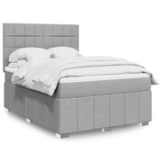 Giroletto a Molle con Materasso Grigio Chiaro 160x200cm Tessuto