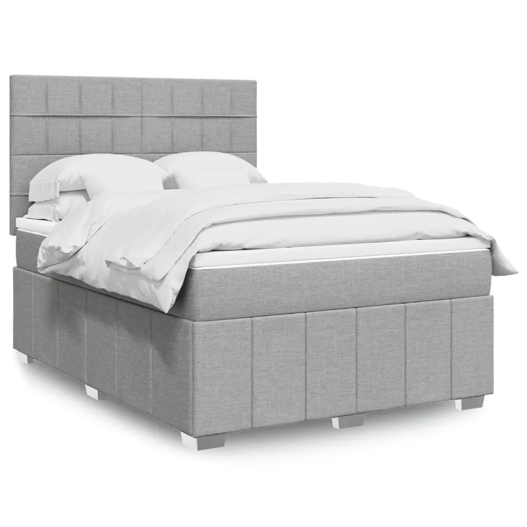 Giroletto a Molle con Materasso Grigio Chiaro 160x200cm Tessuto