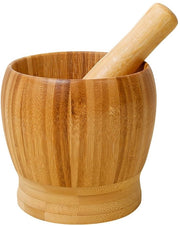 Vijzel miniaturizzato con stampatore - Hulpmiddello per cucina in legno - Dimensioni 6,5 x 9 cm - Sminuzzatore per spezie e aglio - Sminuzzatore manuale - Scala di sminuzzamento per spezie e aglio