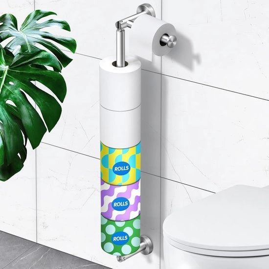 Supporto per Cartucce da Bagno Incollato, Supporto per Cartucce da Bagno in Acciaio Inossidabile con Spazio di Rifornimento, Supporto per Cartucce da Bagno in Acciaio Inossidabile SUS304 con Riserva per la Stanza da Bagno, Stanza da Bagno
