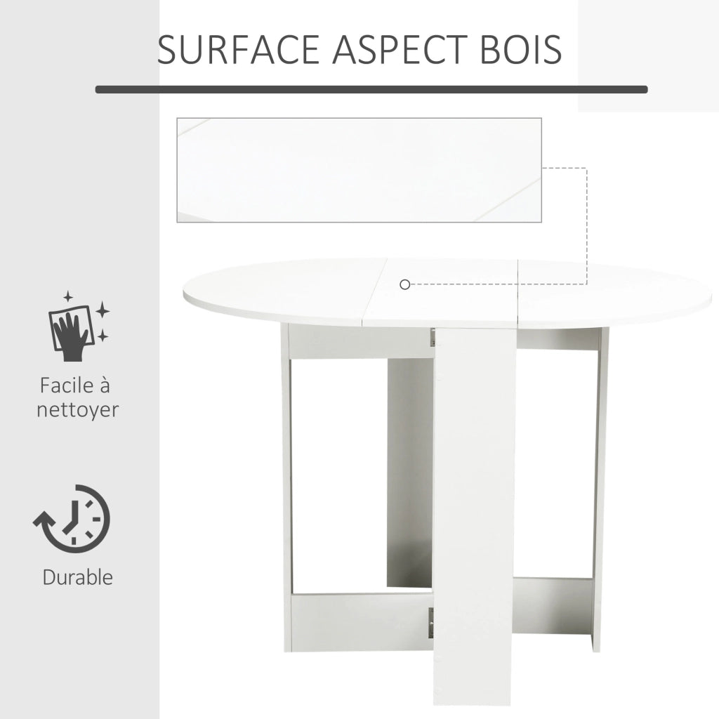 Tavolo da pranzo allungabile ovale ¨C zephmum ¨C 104x76x74 cm legno bianco