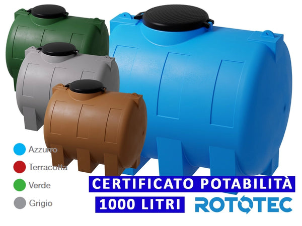 Serbatoio Da Esterno Rototec CISTERNA 1000 LT Polietilene Stoccaggio Acqua