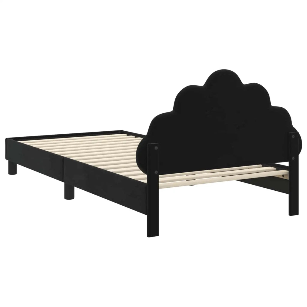 Struttura letto bambini con testata-Giroletto per bambini Nero 80 x 200 cm Velluto 837495