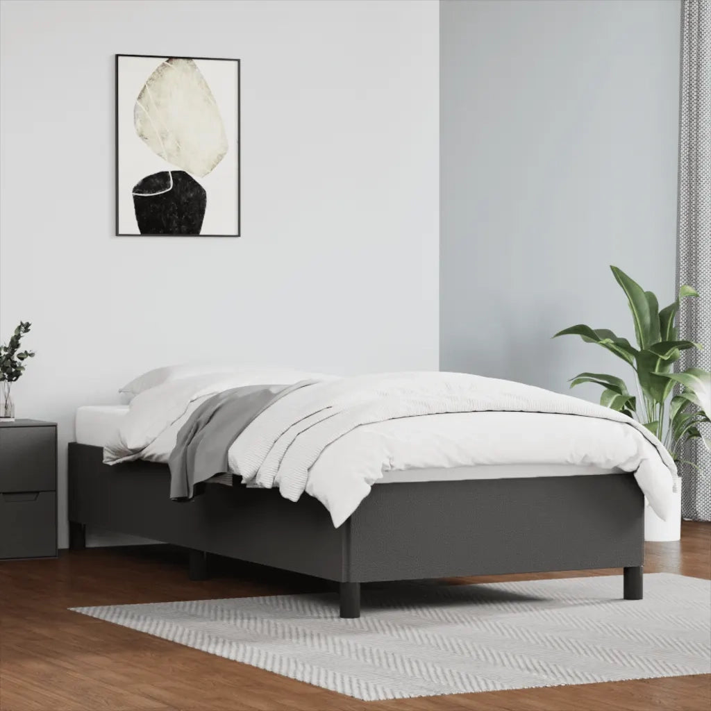 Giroletto-Struttura Letto Grigio 90x190 cm in Similpelle 256330