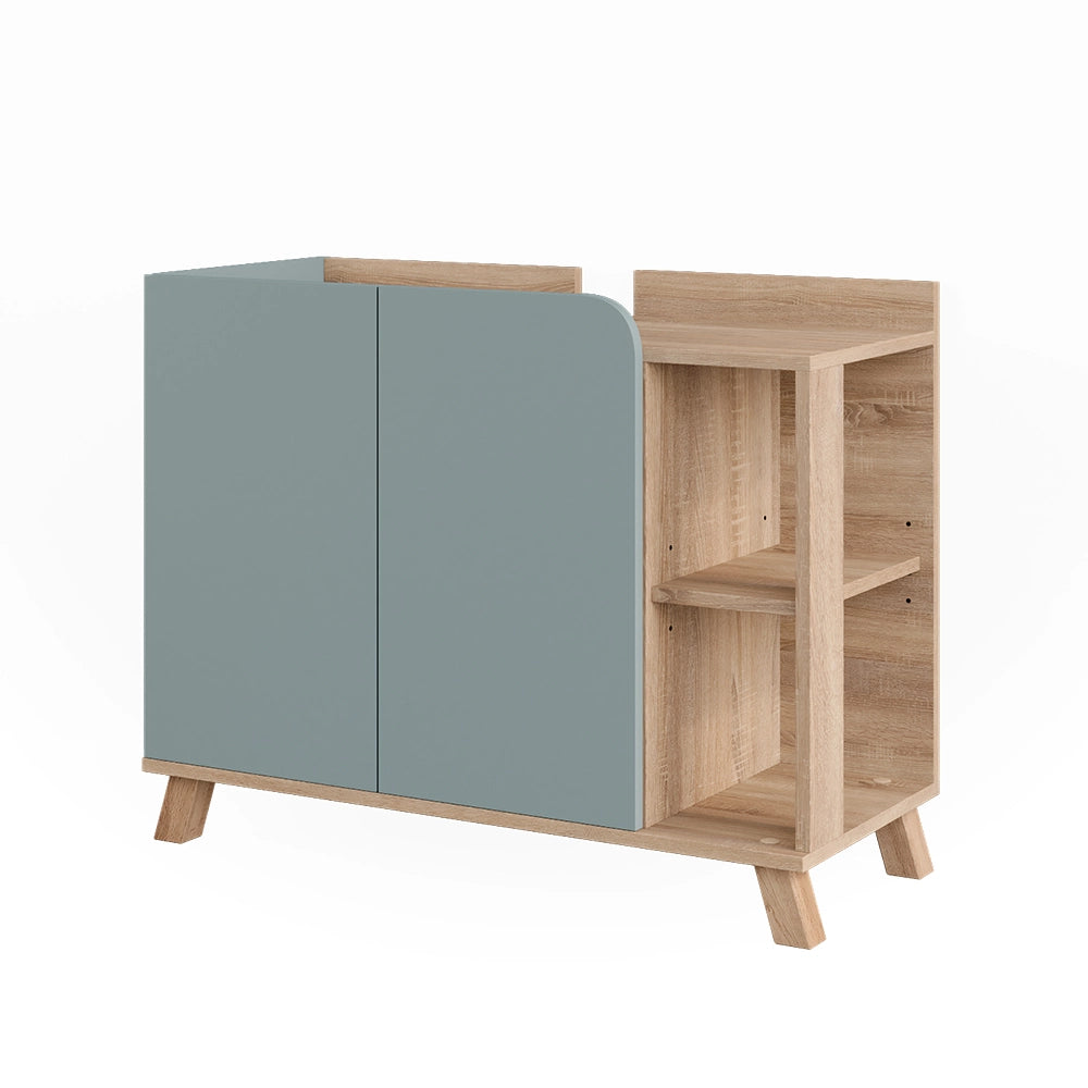 Vicco Mobiletto per lavabo Sonoma/blu 80 x 65 cm con 2 porte