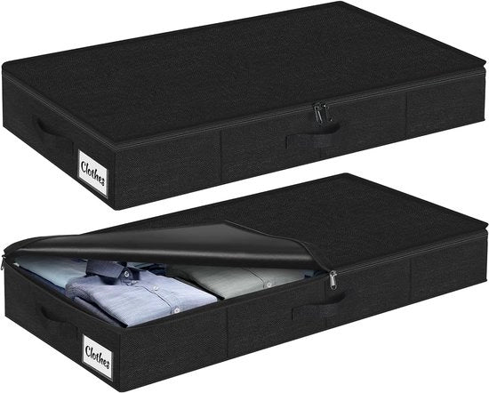 Cassetti di archiviazione sottili 12 cm - 2 pezzi per supporto sotto il letto e organizzatore di abbigliamento