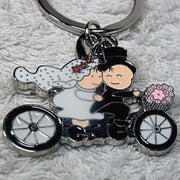 Trade Shop - 12 Portachiavi Bomboniere Confetti Sposi In Bici Bicicletta Matrimonio Promessa -