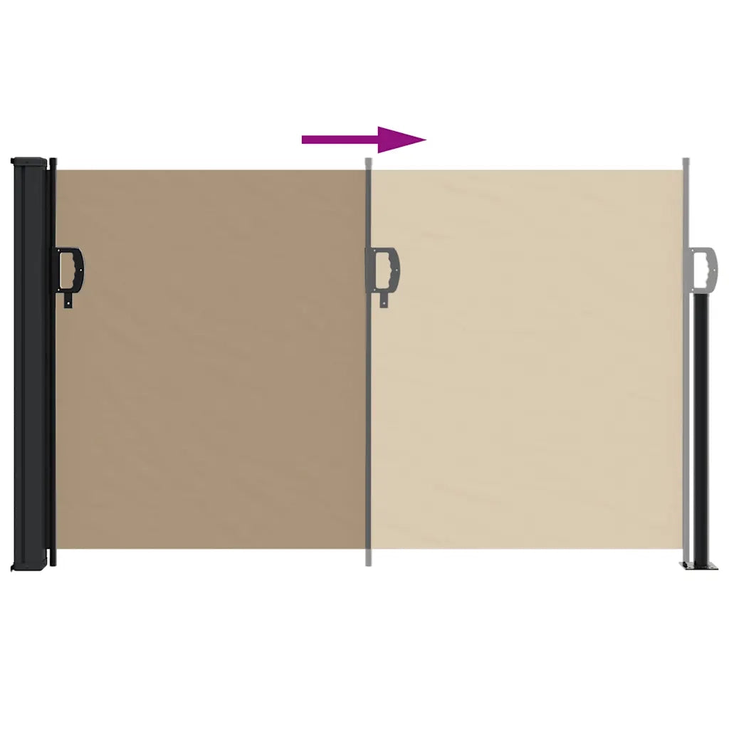 Tenda da Sole Laterale Retrattile-Tenda parasole per giardino Tortora 117x300 cm