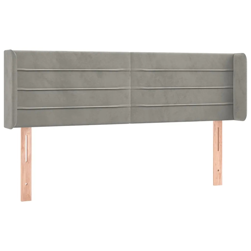 Testiera Grigio Chiaro a LED 147x16x78/88 cm in Velluto 3123424