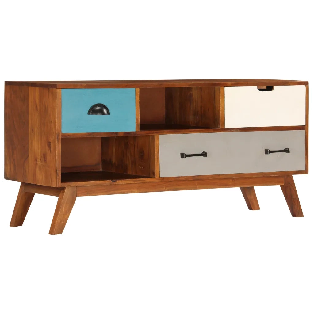 Mobile Porta TV 3 Cassetti 110x35x50cm Legno Massello di Acacia cod mxl 17020
