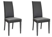 Set 2 sedie moderne legno ecopelle imbottita antracite (1921) - Mobili 2G