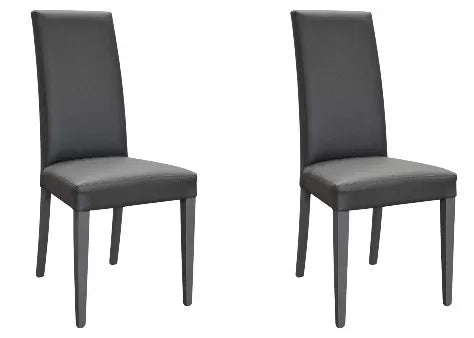 Set 2 sedie moderne legno ecopelle imbottita antracite (1921) - Mobili 2G