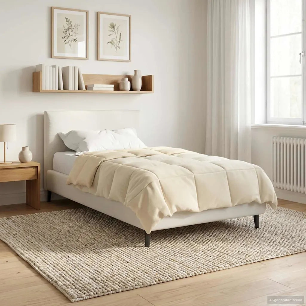 Duvet Estivo Trapuntato Crema 140 x 220 cm Microfibra 42025983