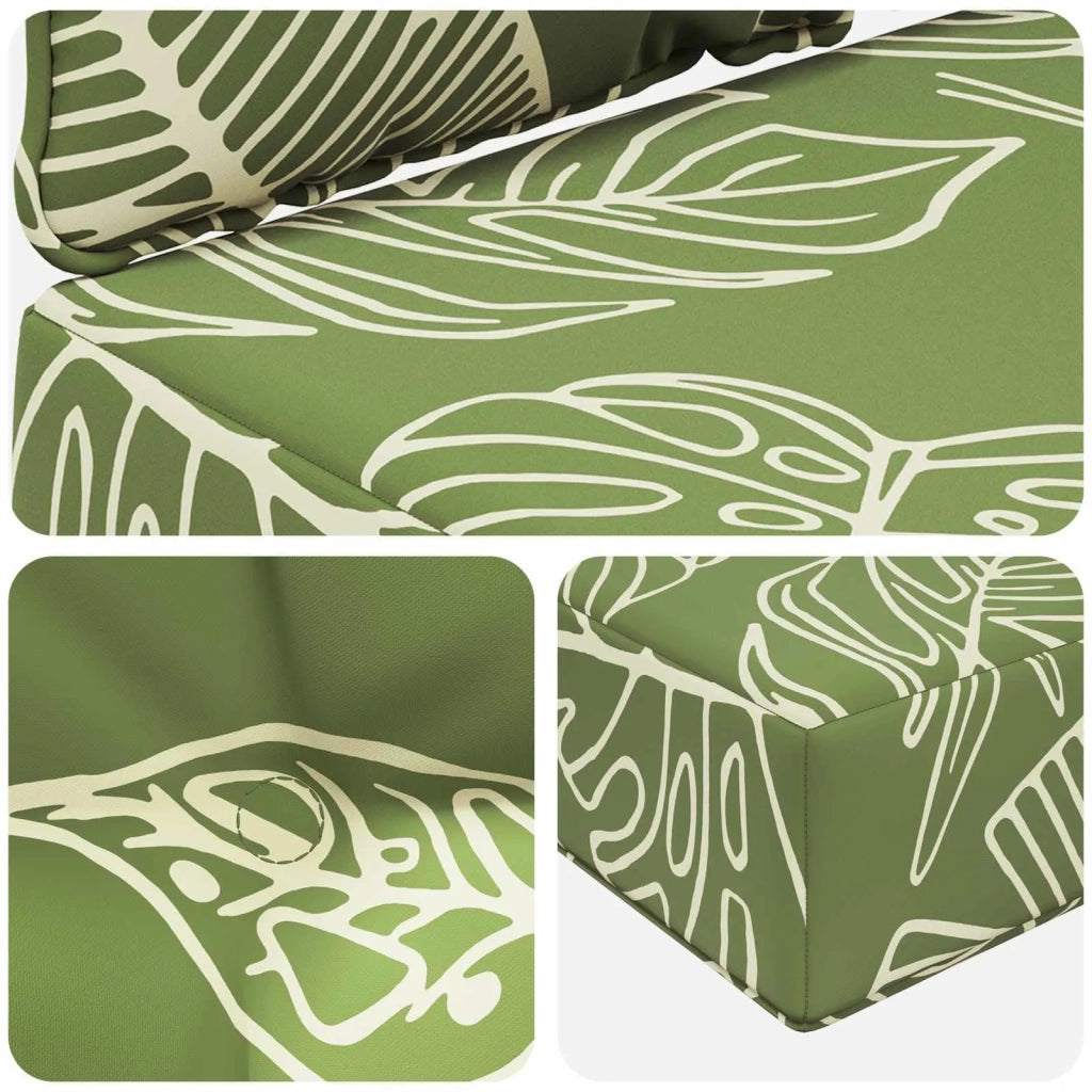 Cuscino per divano da esterno 3 pcs Design a foglia Poliestere
