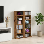 Mobile per CD 2 pz Legno antico 60 x 17 x 92 cm 8012759