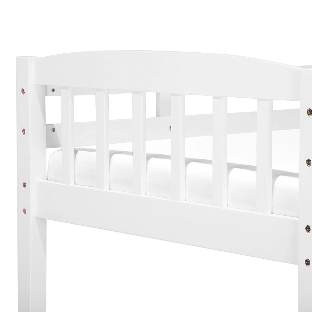 Letto a castello letto doppio in legno di pino bianco singola misura 90 x 200 per bambini in cameretta