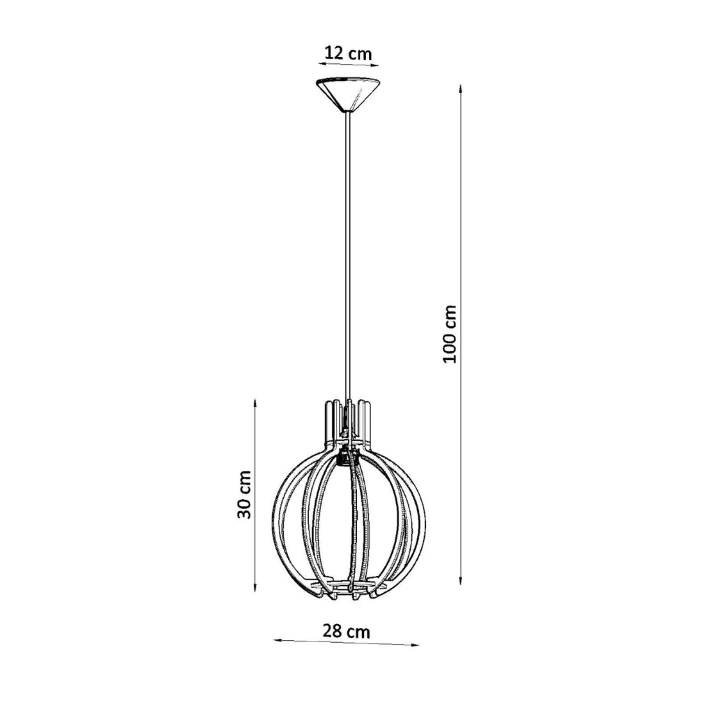 Lampada a sospensione ARANCIA in legno naturale