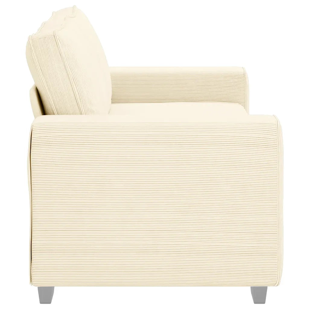 Divano Divanetto Crema 180x77x82 cm Tessuto di Velluto a Coste 4105202