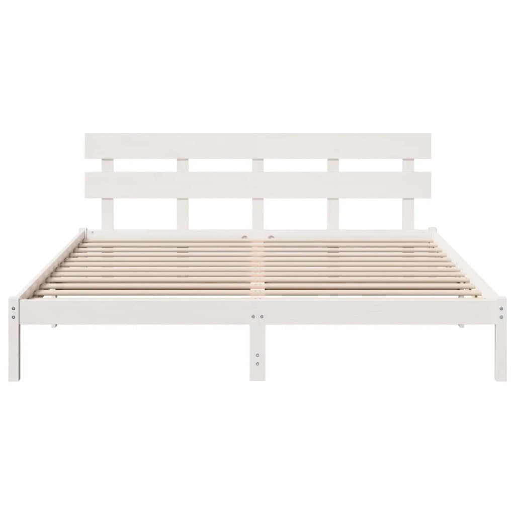 Struttura del letto Bianco 200 x 200 cm Legno massello di pino 872150