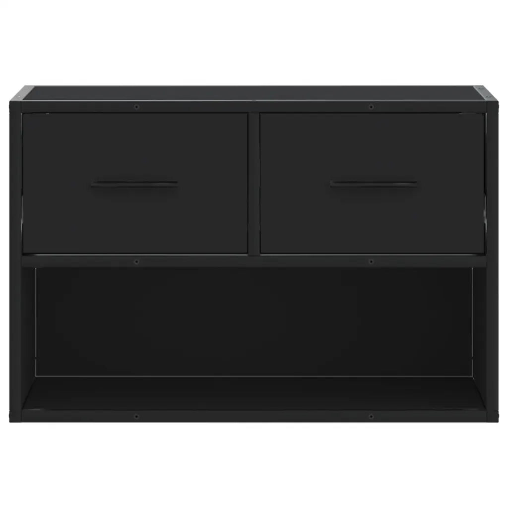 Mobile Porta TV Nero 60x31x39,5cm in Truciolato e Metallo 848909