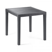 Trade Shop - Tavolo Tavolino Quadrato Effetto Finto Rattan Vimini Antracite 79x79x72cm Bar Casa 052024 -