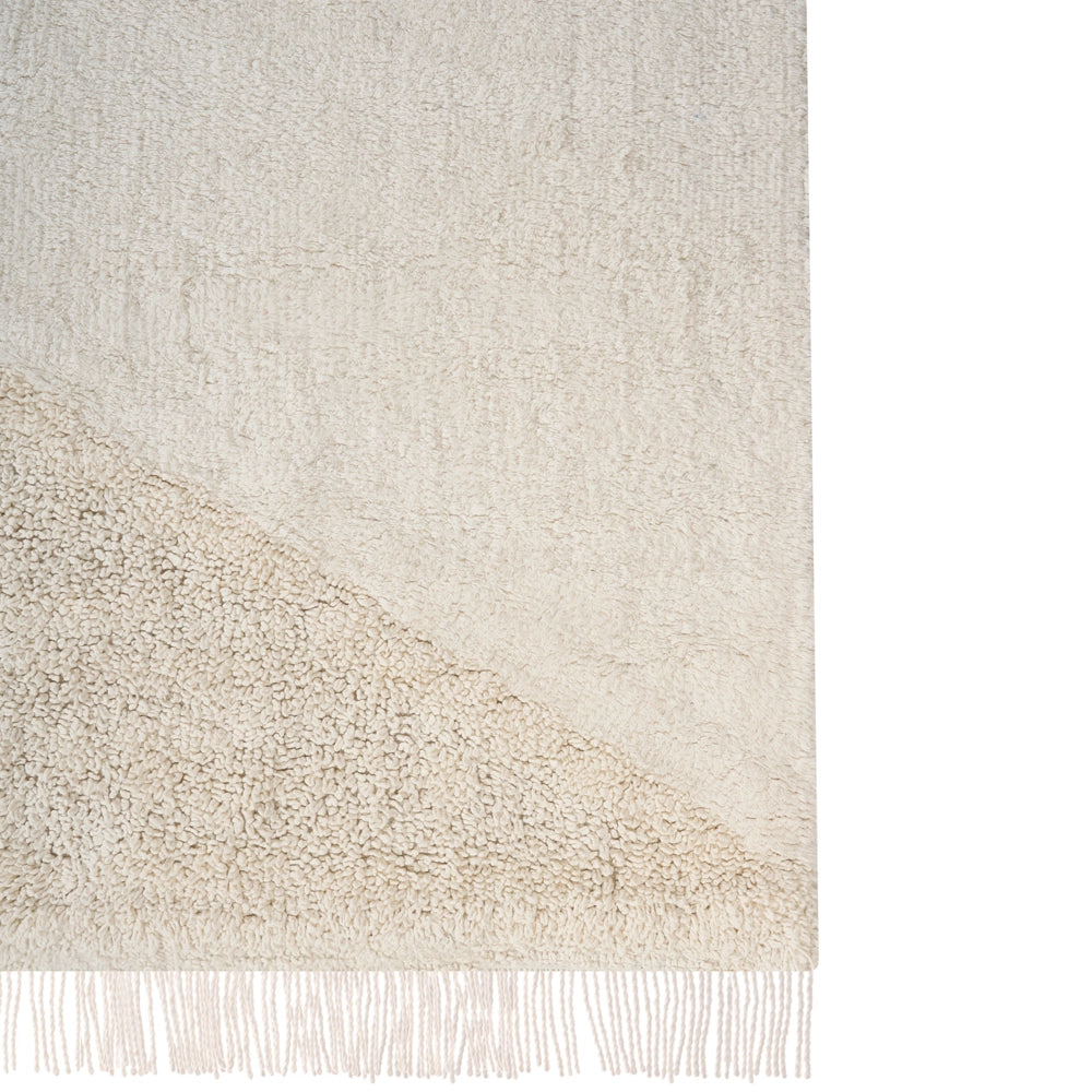 Tappeto Beige Cotone 60 x 90 cm Motivo decorativo geomentrico Stile Boho Soggiorno Bambini Stanza dei bambini
