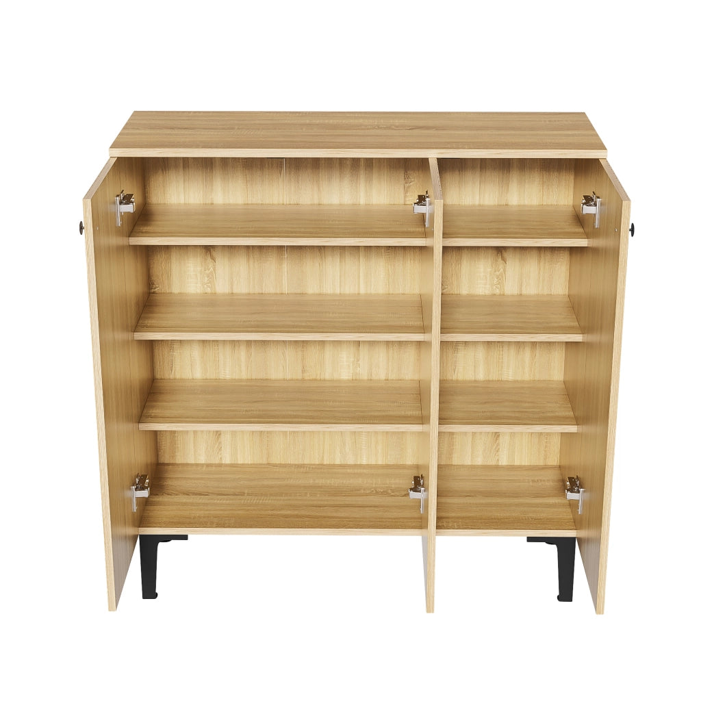Mobile Scarpiera con 3 Ante e Ripiani; Struttura Verticale; Stile Moderno; in Truciolare; 90×32×94 cm; Legno
