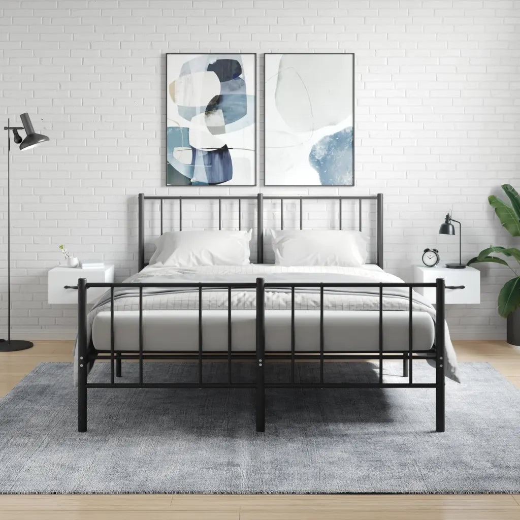 Set di 2 Comodini | Armadio da Notte | Mobiletto da notte a Muro Bianchi 35x35x20 cm