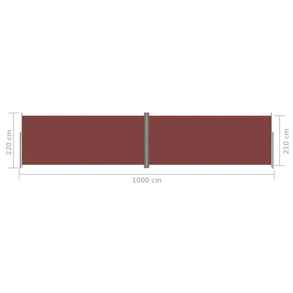 Tenda da sole laterale retrattile/schermo privacy per patio giardino terrazza balcone 220 x 1000 cm marrone 02_0007422