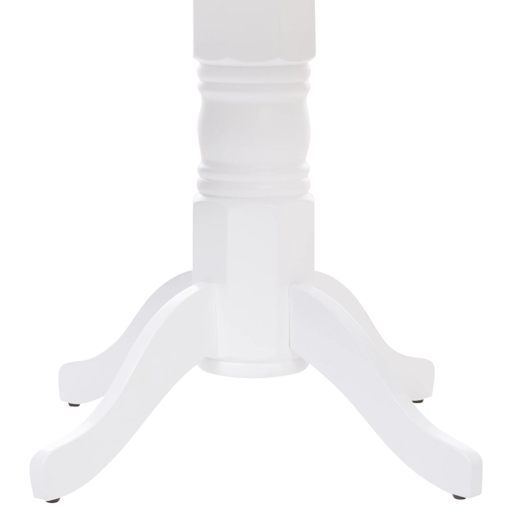 Tavolo da pranzo rotondo in legno retrò con piedistallo 100 cm bianco stile retrò vintage
