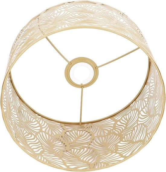 Lampada a capo di tavolo - Installazione semplice - Design a doppio strato in acciaio - 25cm di diametro - per E27 - Finestra in oro