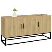 IDMarket - 113 cm DETROIT Credenza bassa a 3 ante in legno e nero, design industriale